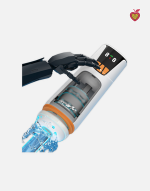 AEON Male Masturbator in Pearl White by Passion Wassion, a modern automatic adult toy featuring thrusting and vibrating functions for a premium solo experience.