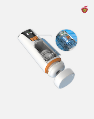 AEON Male Masturbator in Pearl White by Passion Wassion, a modern automatic adult toy featuring thrusting and vibrating functions for a premium solo experience.