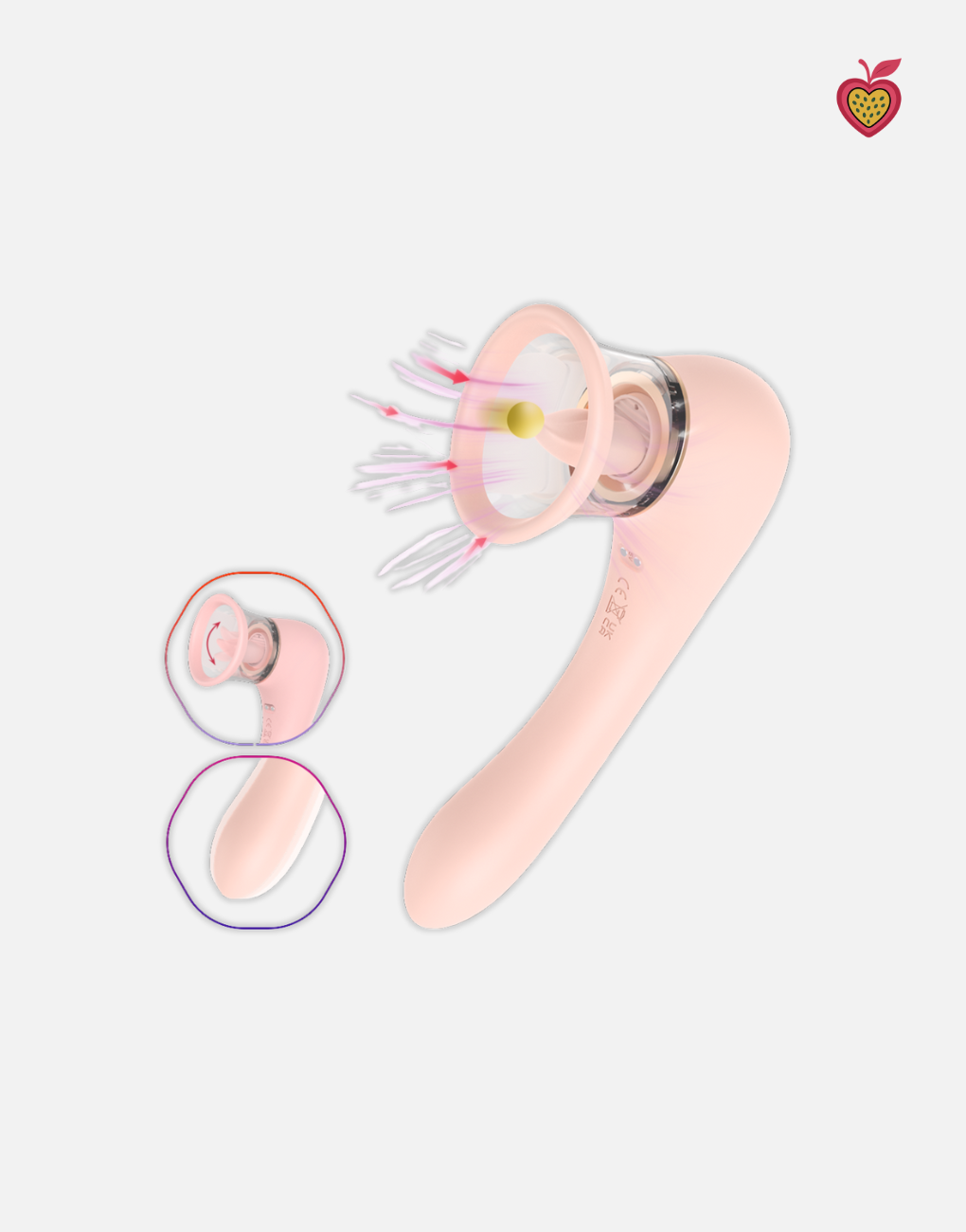 ASTRA Dual-Head Vibrator in Blush Nude by Passion Wassion, a beautifully crafted adult toy with dual vibrating heads designed for deep relaxation and pleasure.