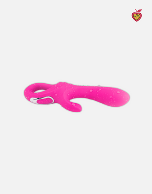 DIONE Rabbit Vibrator in Rose Magenta by Passion Wassion, a luxurious dual-stimulation adult toy featuring powerful vibrations and a soft, body-safe silicone design.