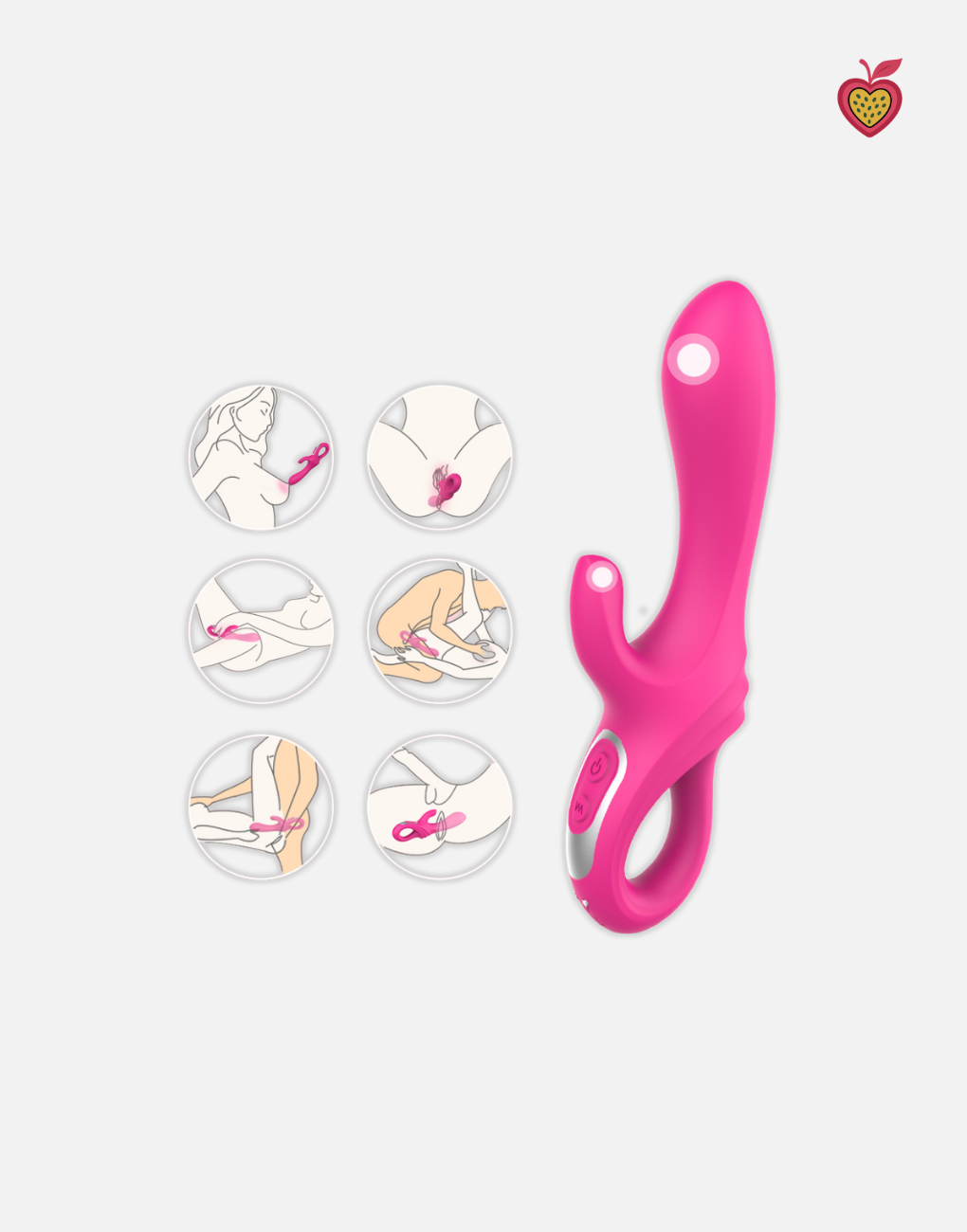 DIONE Rabbit Vibrator in Rose Magenta by Passion Wassion, a luxurious dual-stimulation adult toy featuring powerful vibrations and a soft, body-safe silicone design.