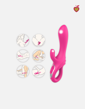 DIONE Rabbit Vibrator in Rose Magenta by Passion Wassion, a luxurious dual-stimulation adult toy featuring powerful vibrations and a soft, body-safe silicone design.