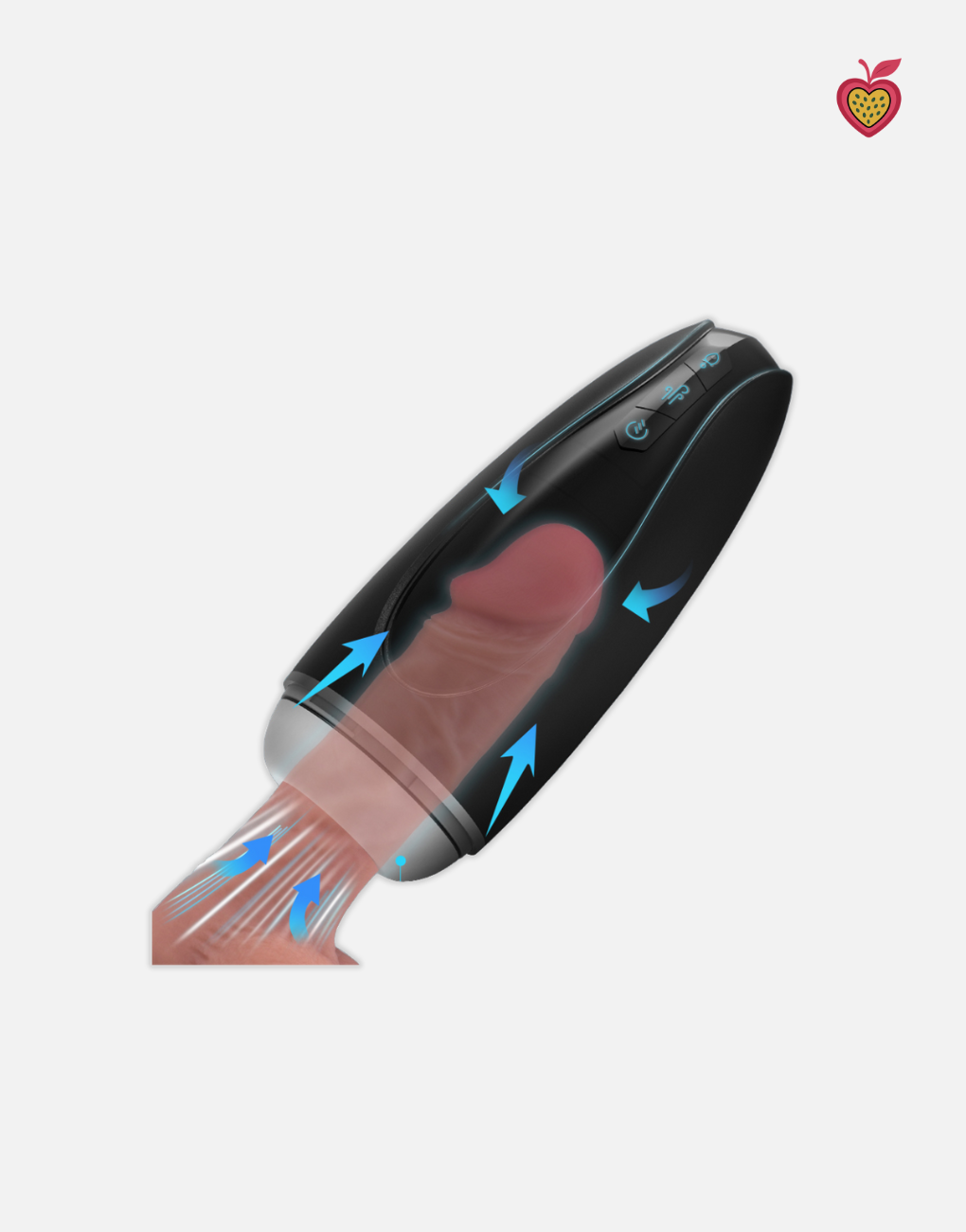 EMMA Male Masturbator in Obsidian Glow by Passion Wassion, a premium vibrating adult toy designed for intense solo pleasure with a realistic feel.