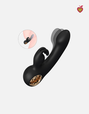 NIX Mini Rabbit Vibrator in Obsidian Glow by Passion Wassion, a compact dual-stimulation adult toy offering powerful vibrations and a sleek, travel-friendly design.