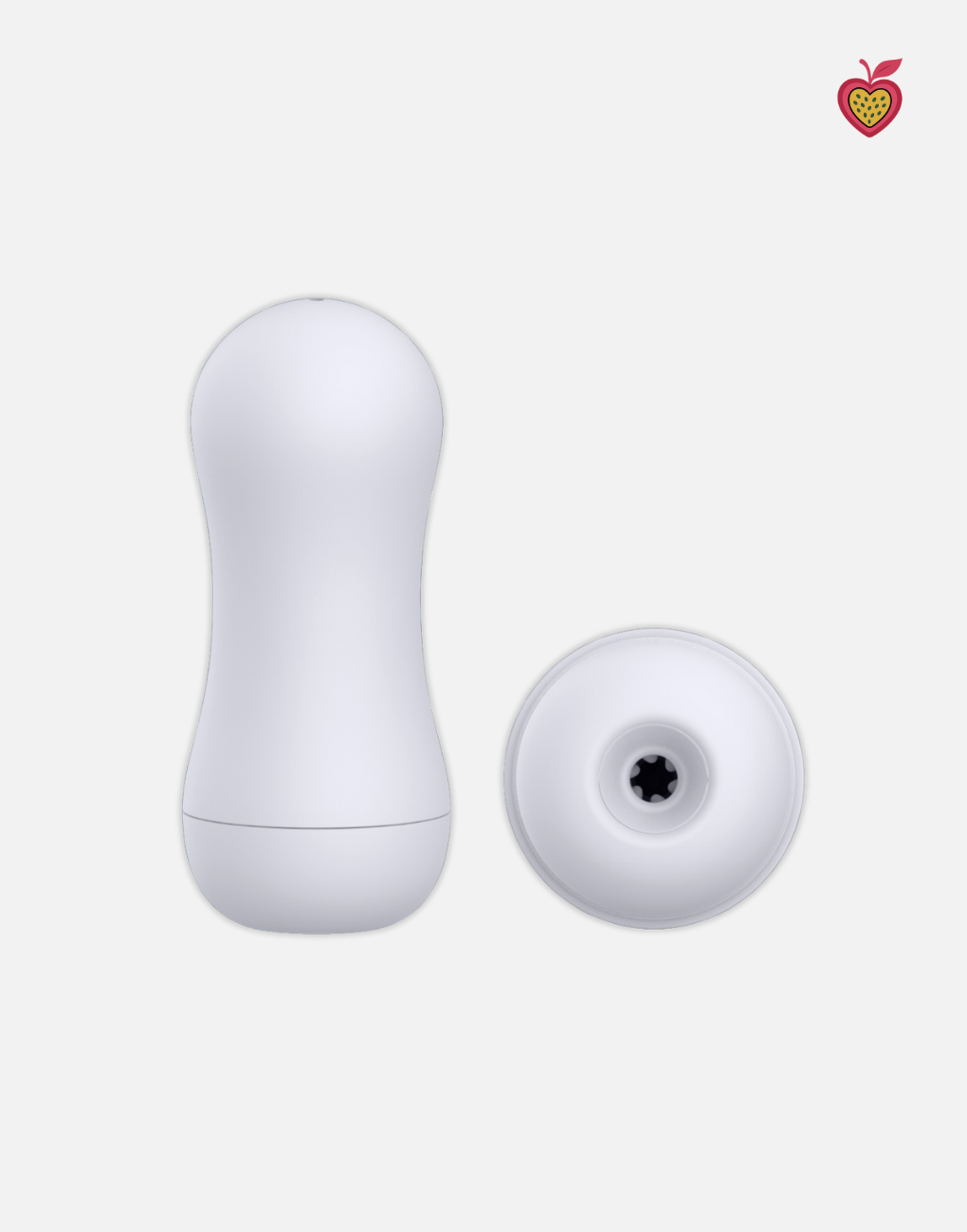 ORIN Male Masturbator in Pearl White by Passion Wassion, an advanced vibrating and thrusting adult toy with a transparent design for an immersive experience.