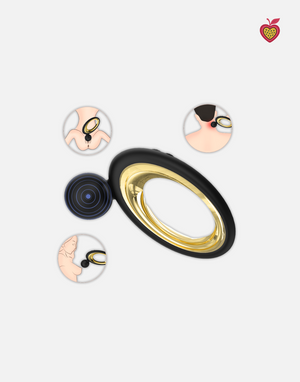 ORION Pleasure Ring Massager in Obsidian Glow by Passion Wassion, a sleek vibrating ring adult toy designed to enhance intimacy, stamina, and shared pleasure.