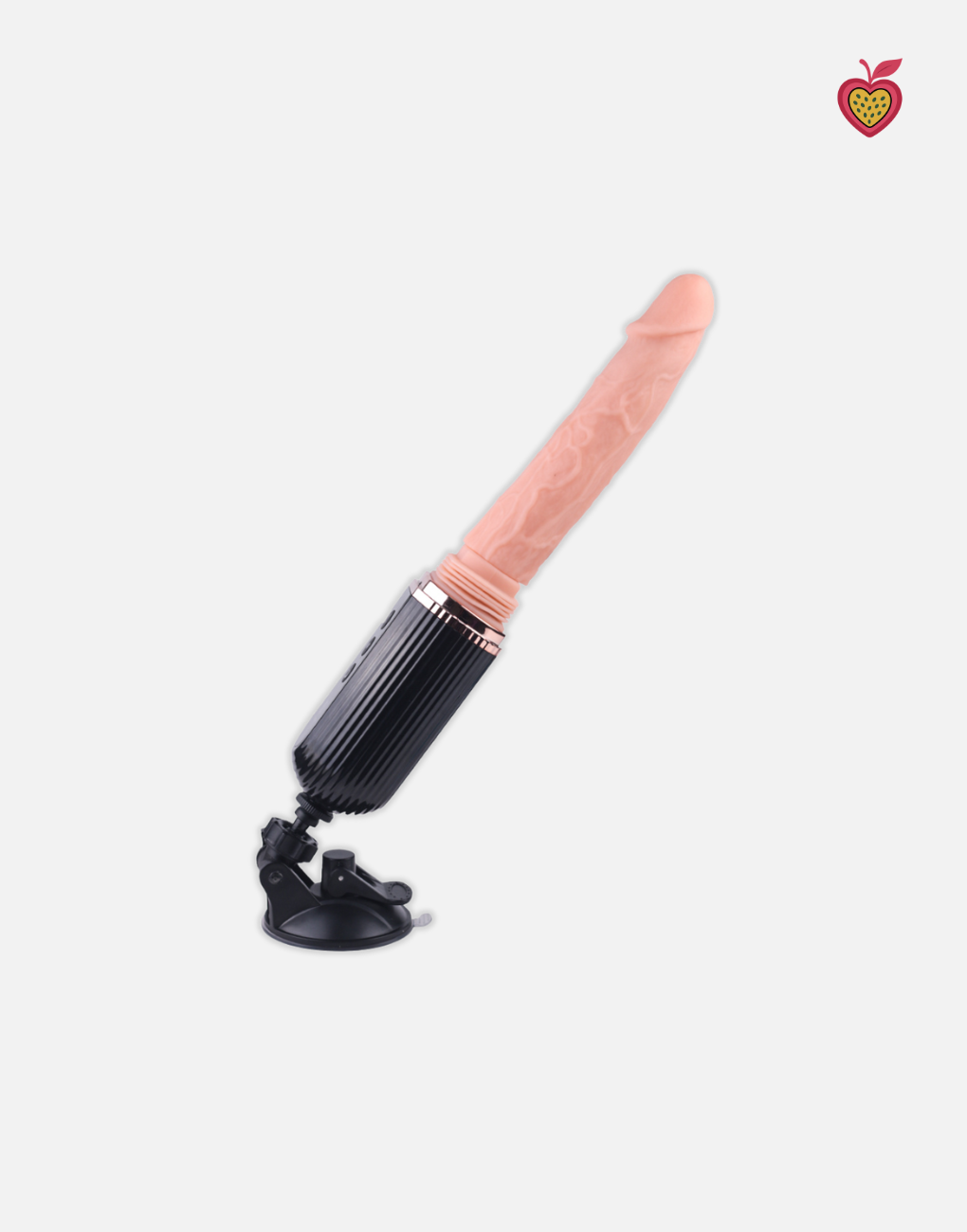 RHEA Thrusting Dildo in Obsidian Glow by Passion Wassion, a powerful vibrating adult toy featuring realistic motion, suction base, and soft silicone texture.