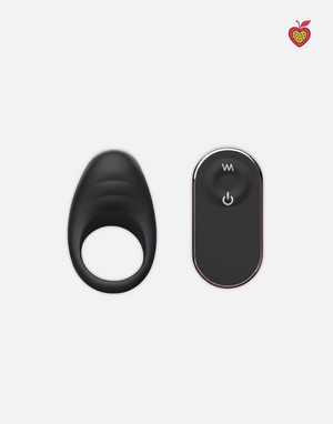 ROMI Vibrating Ring in Obsidian Glow by Passion Wassion, a sleek adult toy crafted for enhanced intimacy and shared pleasure with body-safe materials.