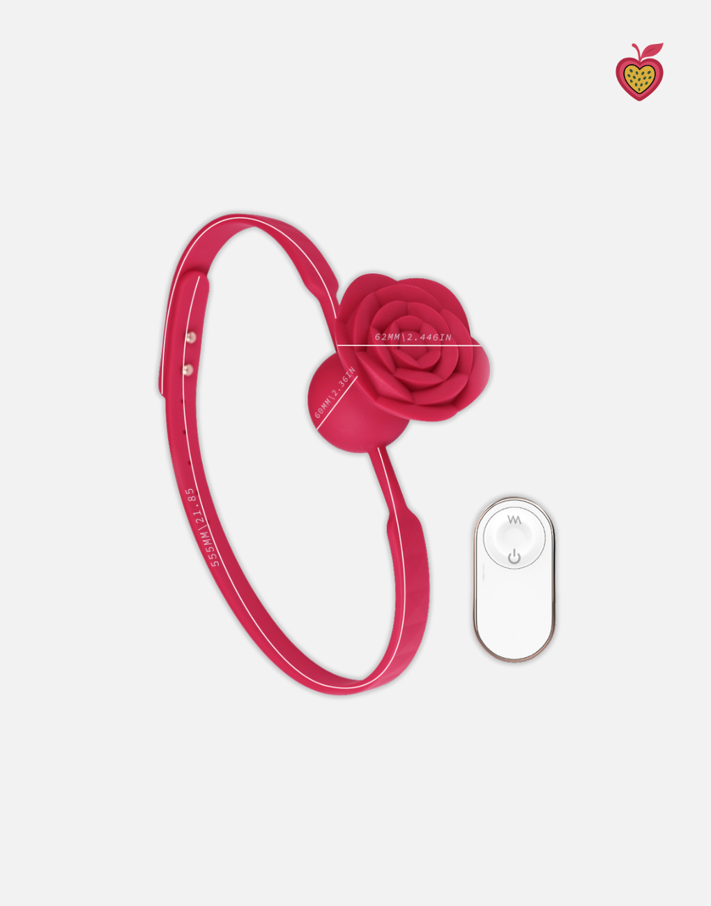 ROSA Vibrating Gag in Rose Red by Passion Wassion, a bold and sensual adult toy combining soft silicone comfort with powerful vibration for adventurous play.
