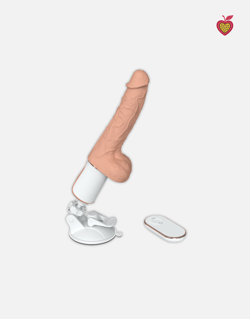 TITAN Thrusting Dildo in Nude Flesh by Passion Wassion, a realistic vibrating adult toy with lifelike texture, thrusting motion, and powerful suction base.