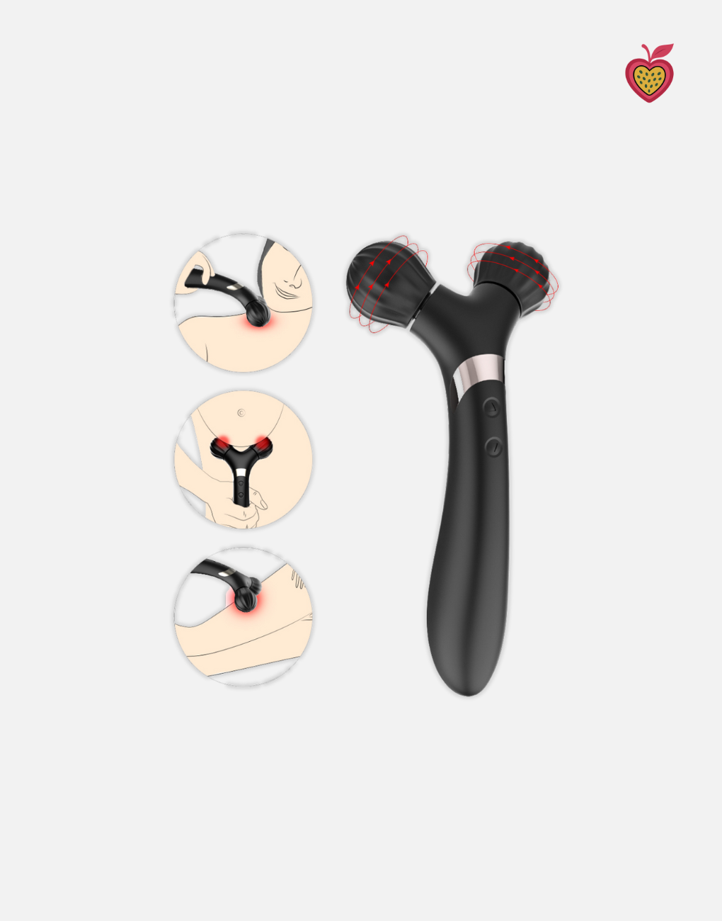 VEGA Dual-Head Massager in Obsidian Glow by Passion Wassion, a powerful and elegant adult toy designed for soothing relaxation and full-body pleasure.